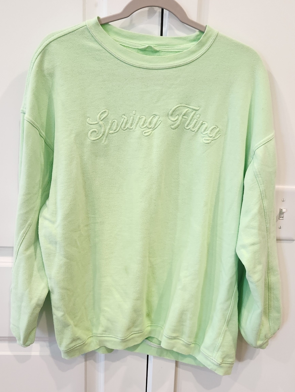 aerie Light Mint Crewneck Sweatshirt with Script Logo